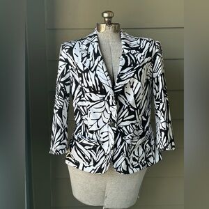 Harve Benard black and white print blazer